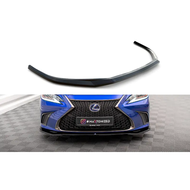 LAME DU PARE-CHOCS AVANT V.1 LEXUS ES F SPORT MK7 - MAXTONDESIGN - FINITION NOIR BRILLANT Prix Réduit
