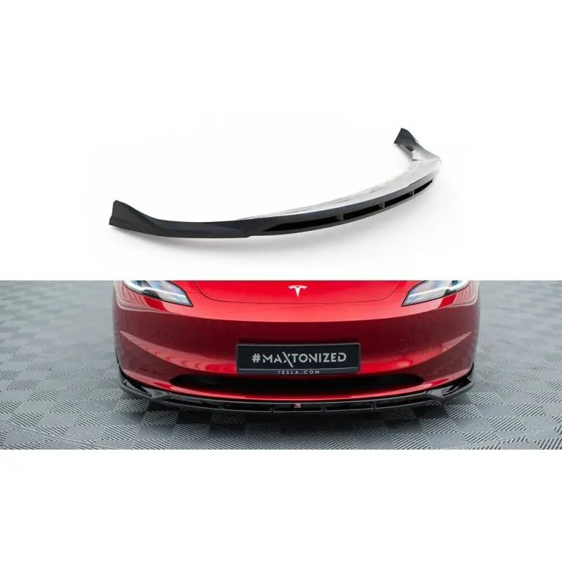 LAME DU PARE-CHOCS AVANT V.1 TESLA MODEL 3 PROJECT HIGHLAND(FACELIFT) - MAXTONDESIGN - FINITION NOIR BRILLANT Expédié Aujourd’hui