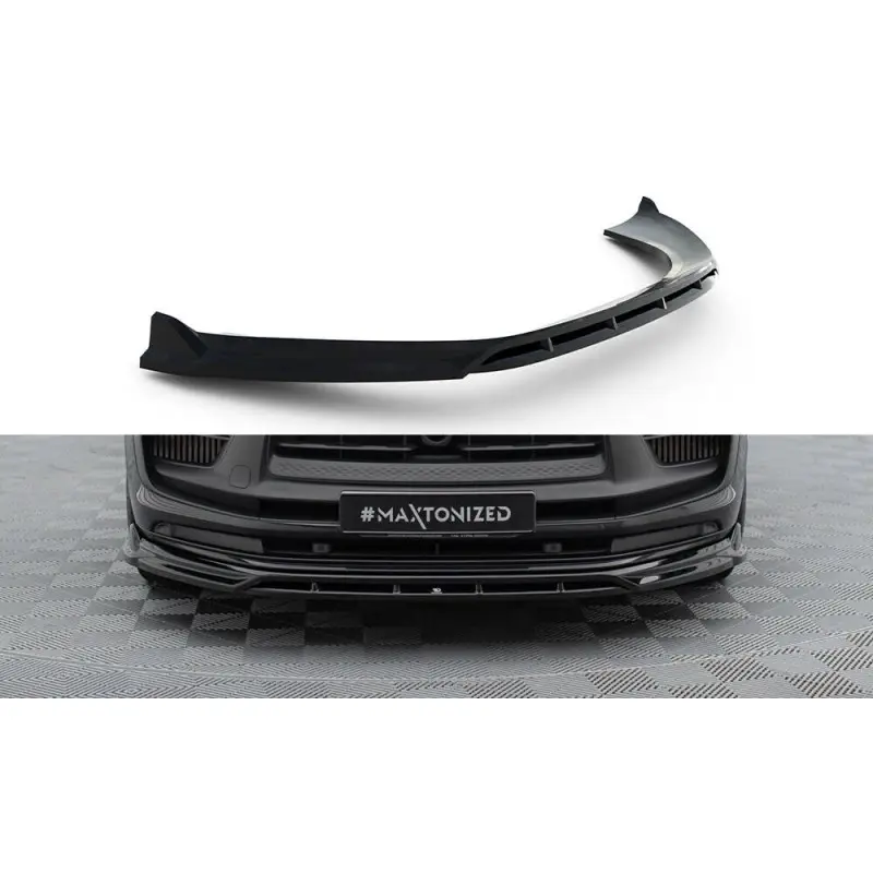 LAME DU PARE-CHOCS AVANT PORSCHE MACAN GTS MK1 FACELIFT 2 - MAXTONDESIGN - FINITION NOIR BRILLANT Offre Du Jour