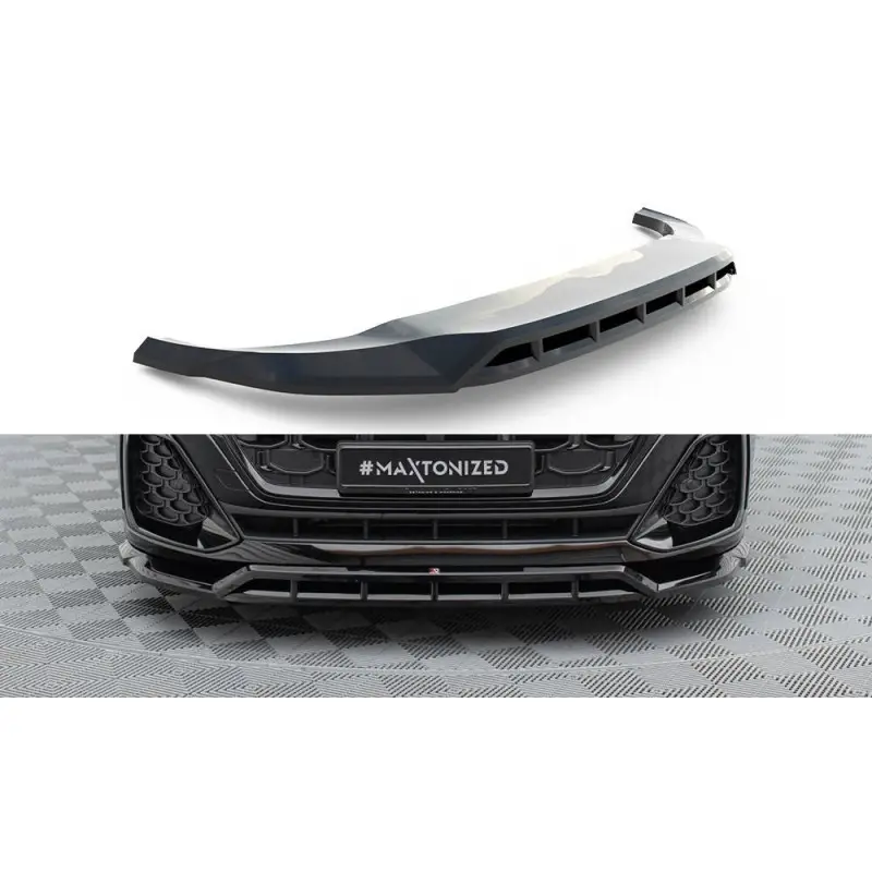 Promotion LAME DU PARE-CHOCS AVANT AUDI SQ8 / Q8 S-LINE MK1 FACELIFT - MAXTONDESIGN - FINITION NOIR BRILLANT