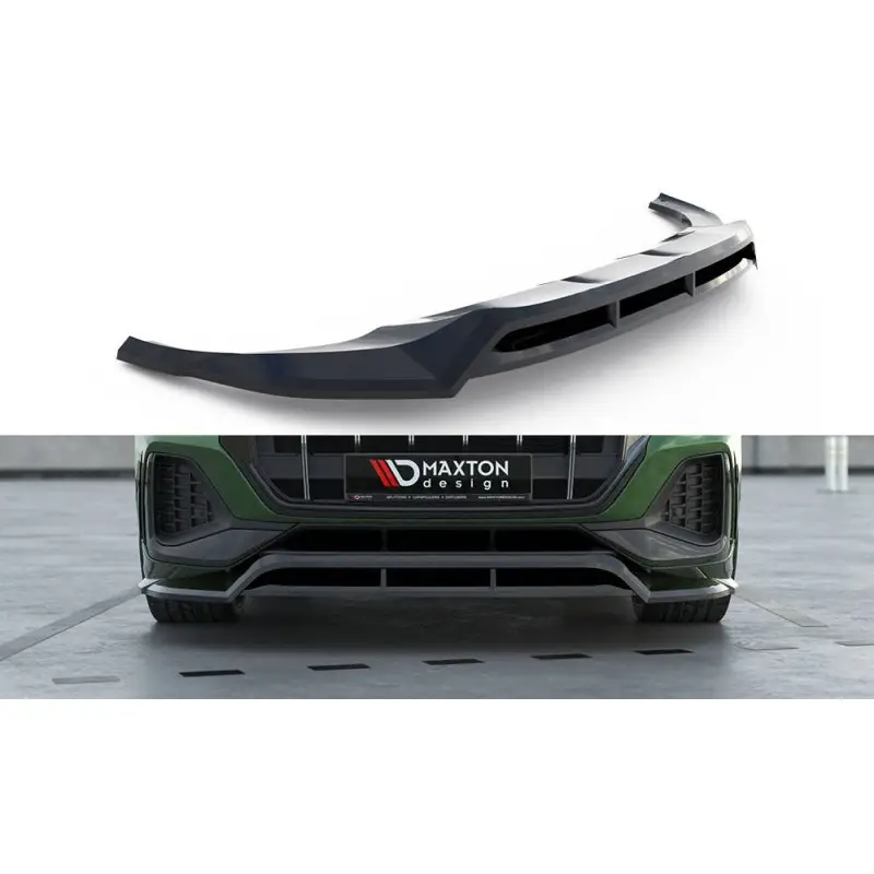 LAME DU PARE-CHOCS AVANT AUDI Q8 MK1 FACELIFT - MAXTONDESIGN - FINITION NOIR BRILLANT Authentique
