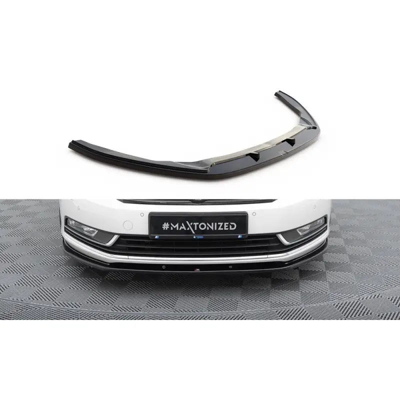 Top Vente LAME DU PARE-CHOCS AVANT V.2 VOLKSWAGEN PASSAT B7 - MAXTONDESIGN - FINITION NOIR BRILLANT