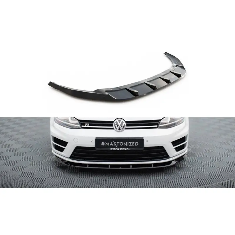 LAME DU PARE-CHOCS AVANT V.6 VOLKSWAGEN GOLF R / R-LINE MK7 - MAXTONDESIGN - FINITION NOIR BRILLANT Achat Immédiat