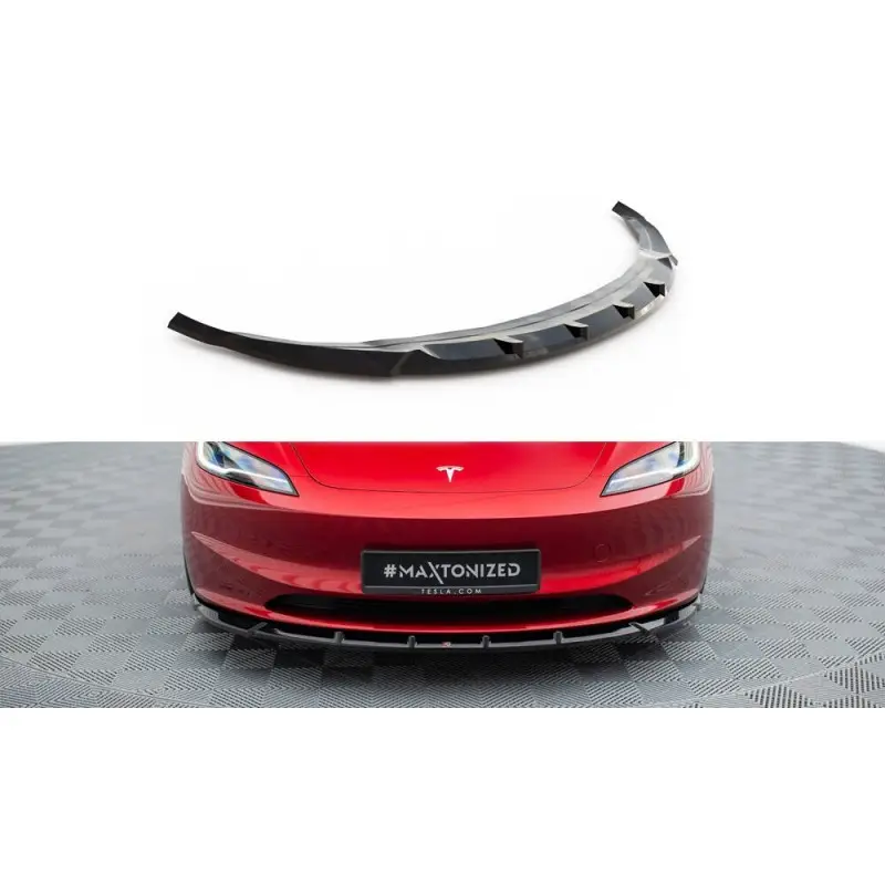 Haute Qualité LAME DU PARE-CHOCS AVANTV.2 TESLA MODEL 3 PROJECT HIGHLAND(FACELIFT) - MAXTONDESIGN - FINITION NOIR BRILLANT