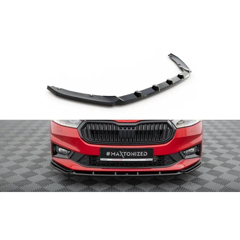 Offre Du Jour LAME DU PARE-CHOCS AVANTSKODA FABIA MONTE CARLO MK4 - MAXTONDESIGN - FINITION NOIR BRILLANT