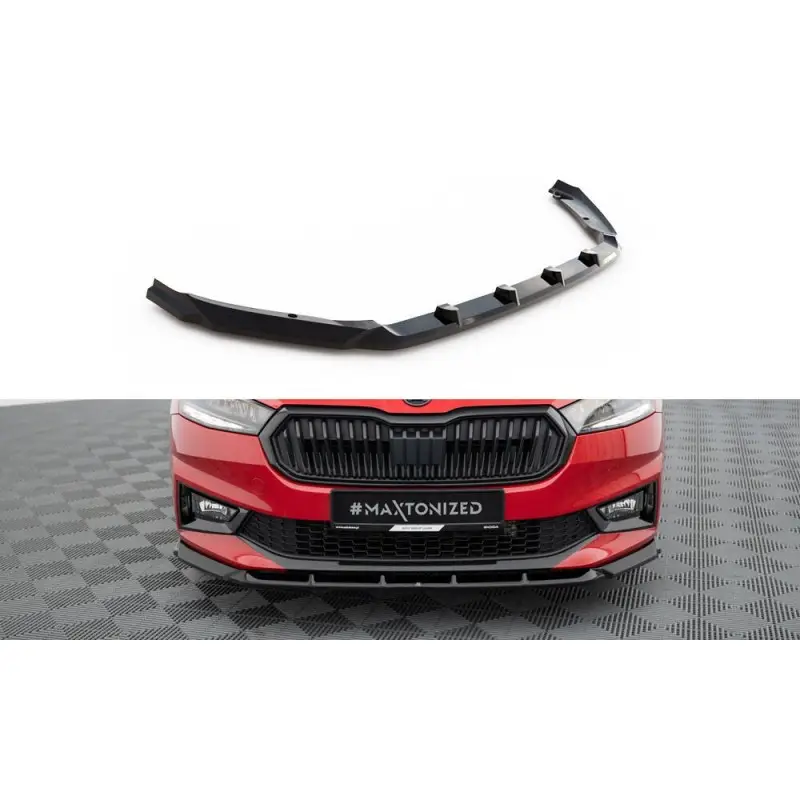 Offre Du Jour LAME DU PARE-CHOCS AVANT SKODA FABIA MK4 - MAXTONDESIGN - FINITION NOIR BRILLANT