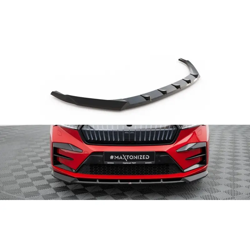 LAME DU PARE-CHOCS AVANT SKODA ENYAQ COUPE IV- MAXTONDESIGN - FINITION NOIR BRILLANT Achetez Aujourd’hui