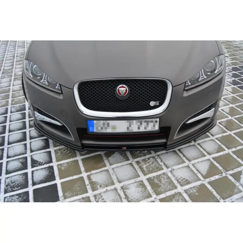 Certifié LAME DU PARE-CHOCS AVANT - SPLITTER JAGUAR XF (X250) MK1 SPORTBRAKE S-PACK - MAXTON DESIGN - FINITION NOIR BRILLANT