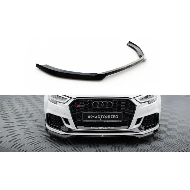 LAME DU PARE-CHOCS AVANT V.5 AUDI RS3 SEDAN 8V FACELIFT - MAXTONDESIGN - FINITION NOIR BRILLANT Super Prix