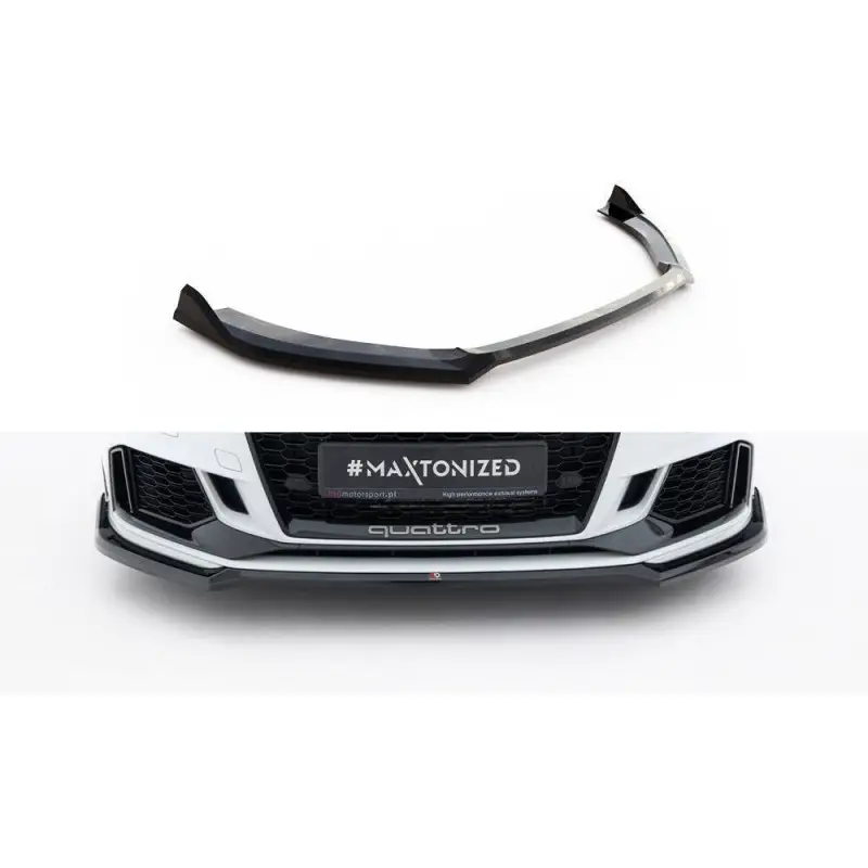 LAME DU PARE-CHOCS AVANT V.4 AUDI RS3 SEDAN 8V FACELIFT - MAXTONDESIGN - FINITION NOIR BRILLANT Paiement Sécurisé