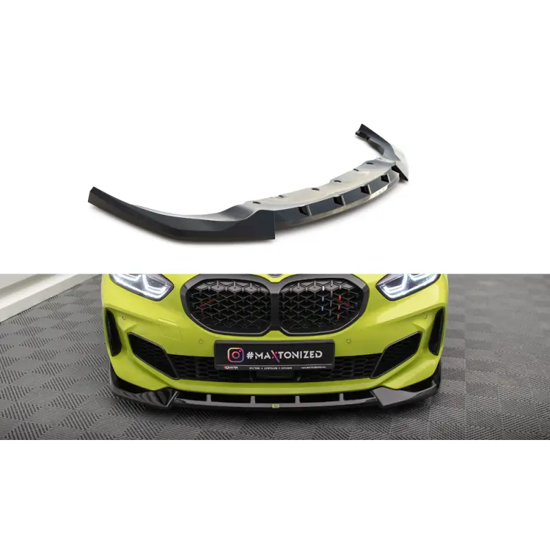 Offre Du Jour LAME DU PARE-CHOCS AVANT V.6 BMW 1 F40 M-PACK / M135I- MAXTONDESIGN - FINITION NOIR BRILLANT