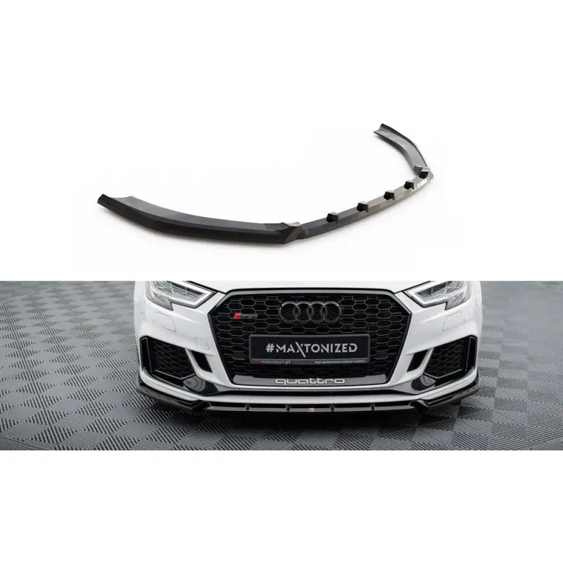 Populaire LAME DU PARE-CHOCS AVANT V.3 AUDI RS3 SEDAN 8V FACELIFT - MAXTONDESIGN - FINITION NOIR BRILLANT