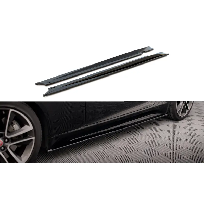 SET DES DIFFUSEUR DES BAS DE CAISSE JAGUAR F-TYPE - MAXTON DESIGN - FINITION NOIR BRILLANT Achat Immédiat