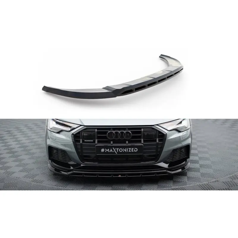 LAME DU PARE-CHOCS AVANT AUDI A6 ALLROAD C8 - MAXTONDESIGN - FINITION NOIR BRILLANT Livraison Express