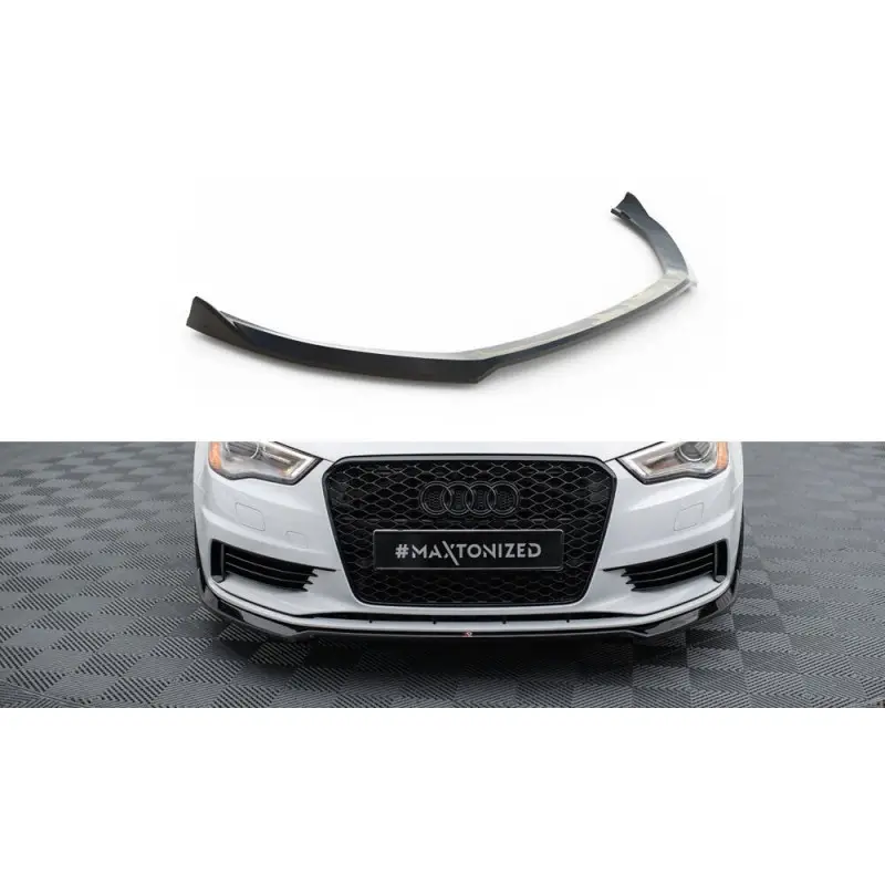 LAME DU PARE-CHOCS AVANT V.2 AUDI A3 SEDAN 8V - MAXTONDESIGN - FINITION NOIR BRILLANT Promotion