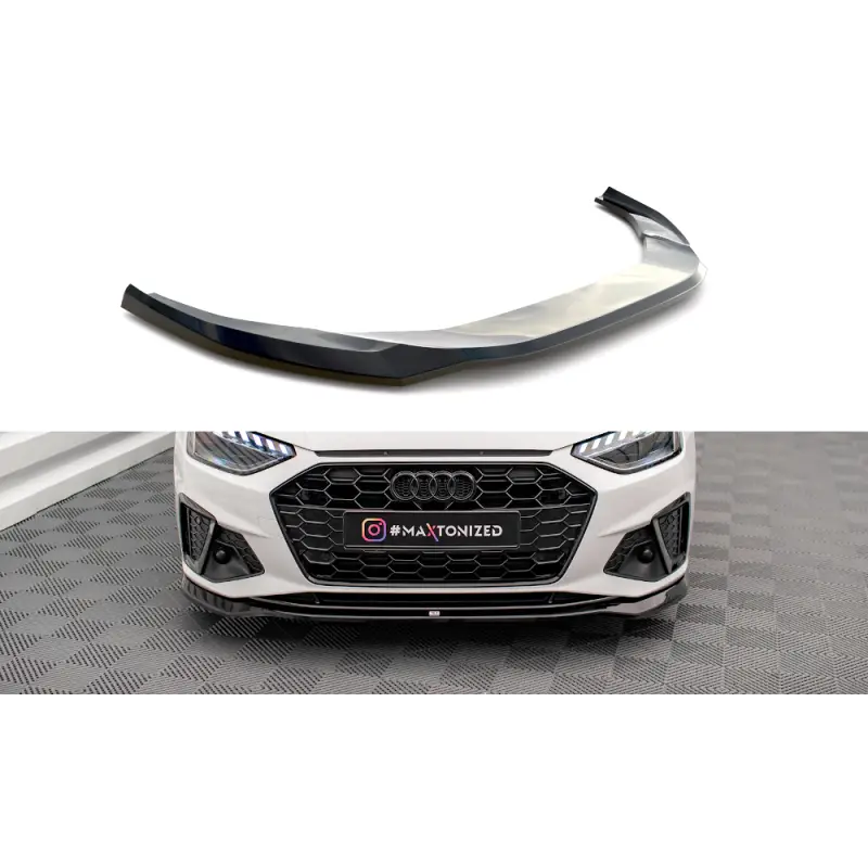 LAME DU PARE-CHOCS AVANT V.2 AUDI A4 S-LINE / S4 B9 FACELIFT - MAXTONDESIGN - FINITION NOIR BRILLANT Seulement Aujourd’hui