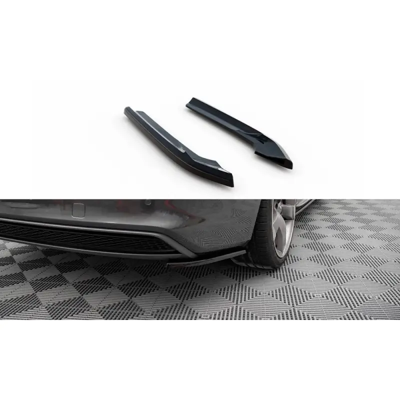 Retour Gratuit LAMES DE PARE-CHOCS ARRIERE LATERALESV.2 AUDI A4 S-LINE AVANT B8 FACELIFT - MAXTONDESIGN - FINITION NOIR BRILLANT