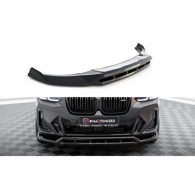 LAME DU PARE-CHOCS AVANT BMW X3 M-PACK G01 FACELIFT - MAXTONDESIGN - FINITION NOIR BRILLANT Meilleure Vente