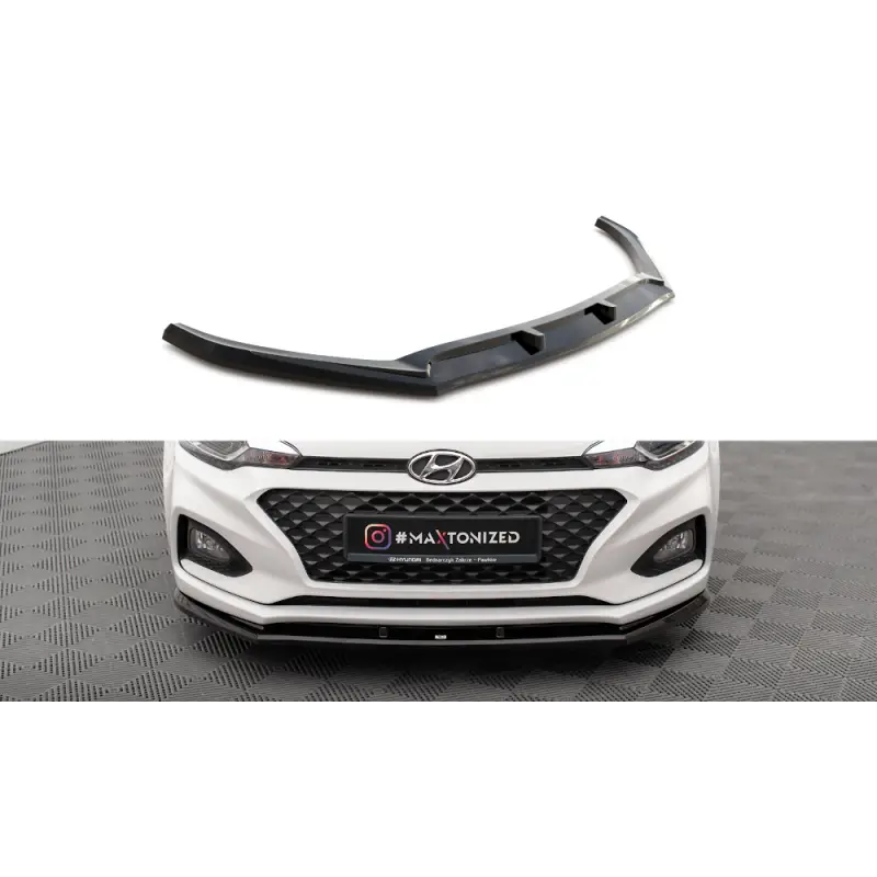 Meilleure Vente LAME DU PARE-CHOCS AVANT V.1 HYUNDAI I20 MK2 FACELIFT - MAXTONDESIGN - FINITION NOIR BRILLANT