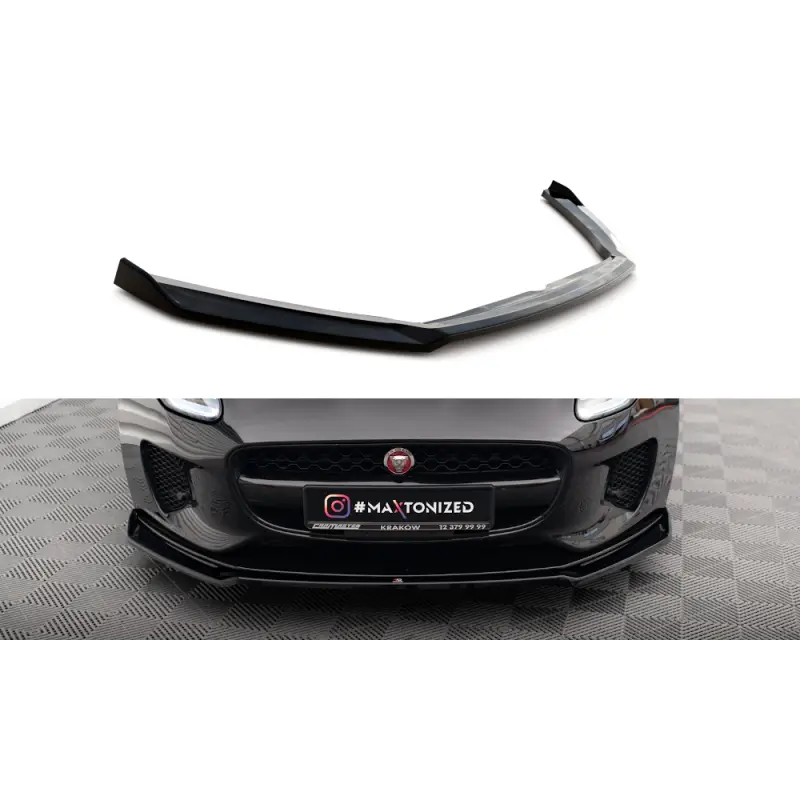 Commander Maintenant LAME DU PARE-CHOCS AVANT V.2 JAGUAR F-TYPE MK1 FACELIFT - MAXTONDESIGN - FINITION NOIR BRILLANT