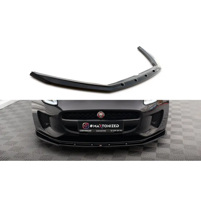 LAME DU PARE-CHOCS AVANT V.1 JAGUAR F-TYPE MK1 FACELIFT - MAXTONDESIGN - FINITION NOIR BRILLANT Solde