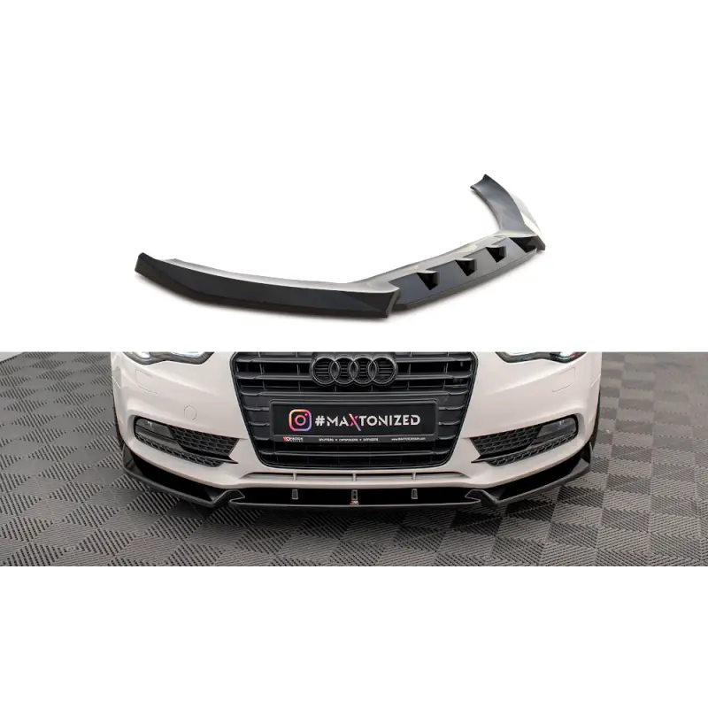 LAME DU PARE-CHOCS AVANT V.1 AUDI A5 COUPE 8T FACELIFT - MAXTONDESIGN - FINITION NOIR BRILLANT Meilleur Prix