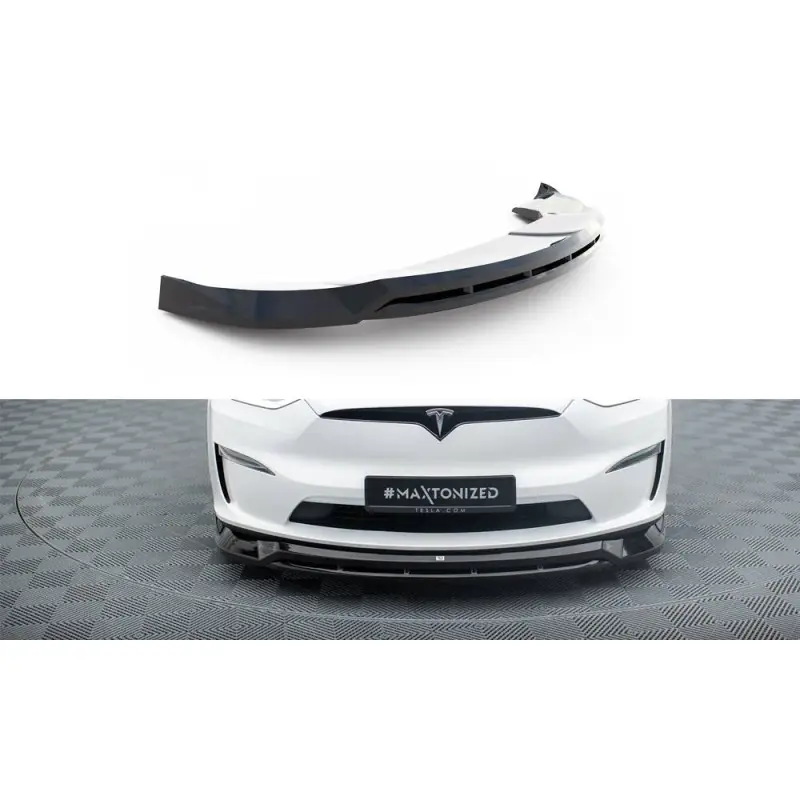Soldes LAME DU PARE-CHOCS AVANT V.1 TESLA MODEL X MK1 FACELIFT - MAXTONDESIGN - FINITION NOIR BRILLANT