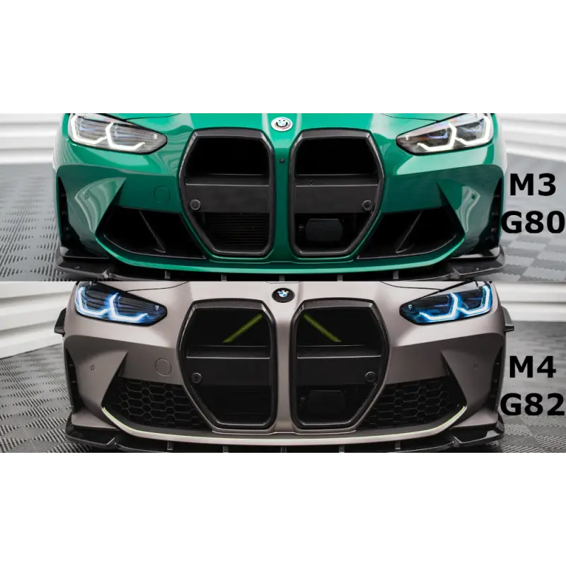 Vente Flash CALANDRE - GRILLE AVANT EN FIBRE DE CARBONEBMW M4 G82- M3 G80 - VERSION AVEC RADAR ACC - MAXTONDESIGN