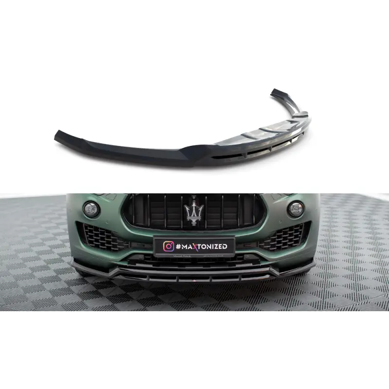 Nouveauté LAME DU PARE-CHOCS AVANT V.2 MASERATI LEVANTE MK1 - MAXTONDESIGN - FINITION NOIR BRILLANT