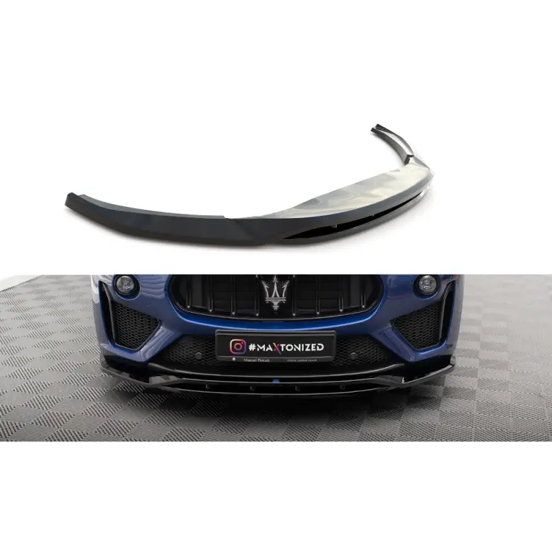 Prix Choc LAME DU PARE-CHOCS AVANT MASERATI LEVANTE GTS MK1 - MAXTONDESIGN - FINITION NOIR BRILLANT