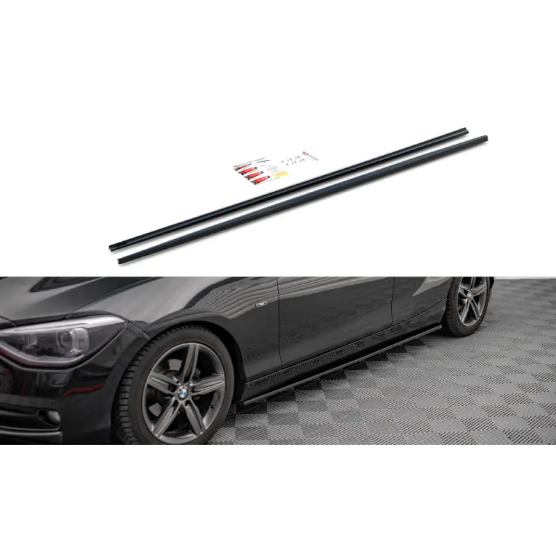 Haute Qualité RAJOUTS DES BAS DE CAISSE BMW 1 F20 MAXTON DESIGN - FINITION NOIR BRILLANT