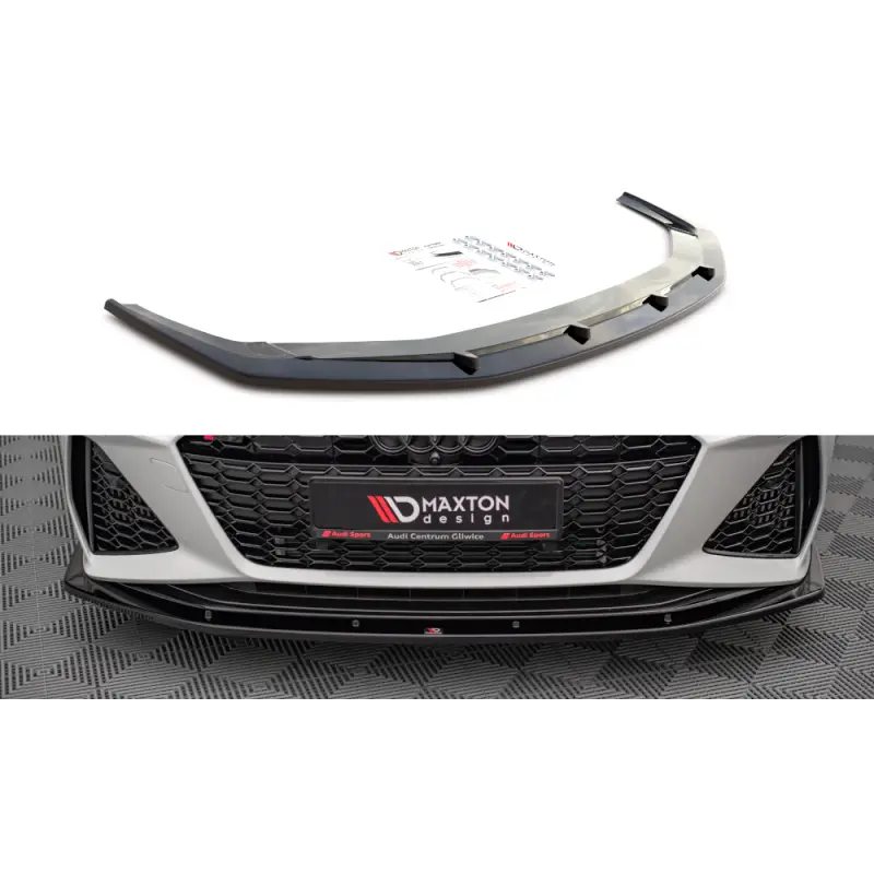 Satisfait Ou Remboursé LAME DU PARE-CHOCS AVANT V.2 AUDI RS6 C8 - MAXTONDESIGN - FINITION NOIR BRILLANT