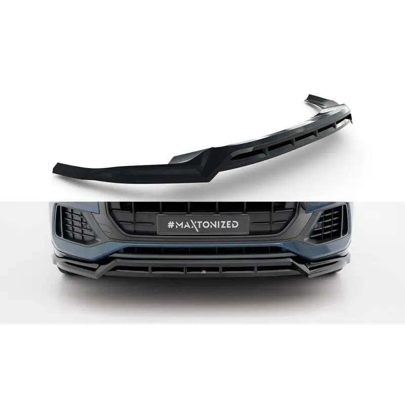 Acheter Direct LAME DU PARE-CHOCS AVANT AUDI Q8 MK1- MAXTONDESIGN - FINITION NOIR BRILLANT