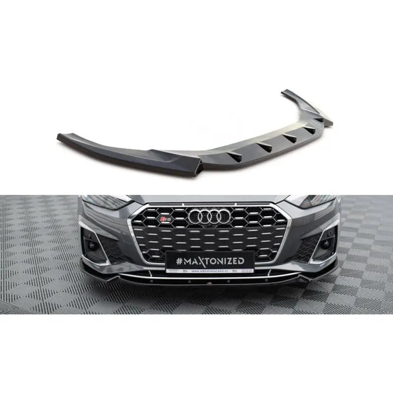 Offre Limitée LAME DU PARE-CHOCS AVANT V.2 AUDI S5 / A5 S-LINE F5 FACELIFT - MAXTON DESIGN - FINITION NOIR BRILLANT