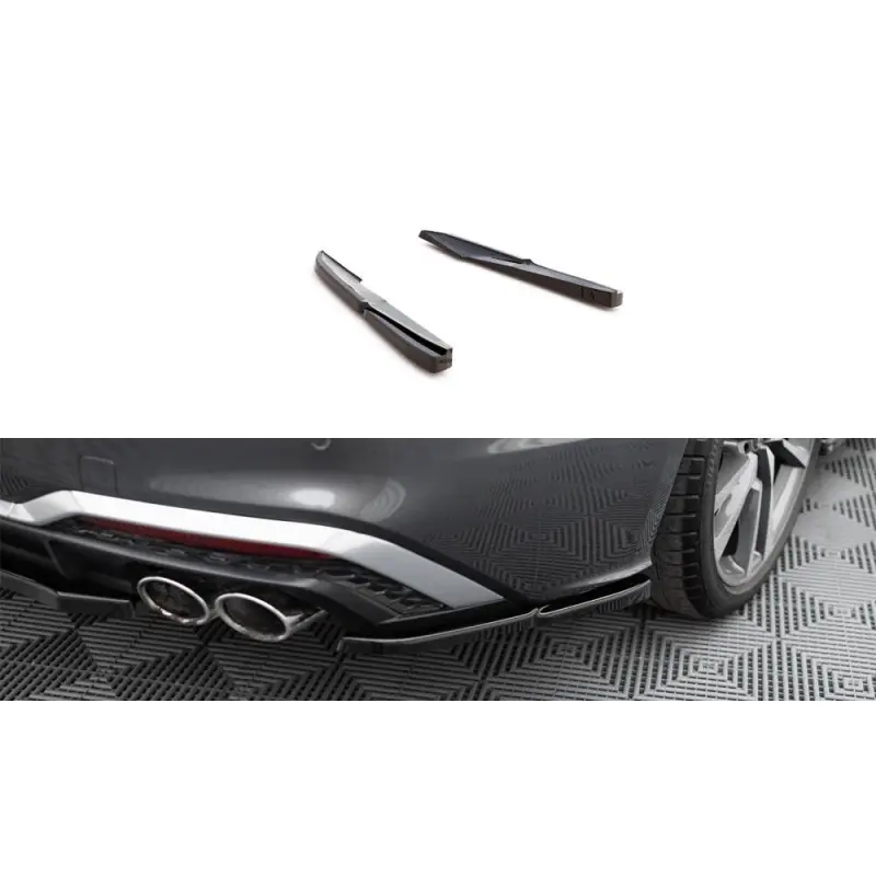 Petit Prix LAMES DE PARE-CHOCS ARRIÈRE LATÉRALES AUDI S5 SPORTBACK F5 FACELIFT - MAXTON DESIGN - FINITION NOIR BRILLANT