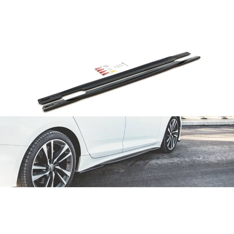 Expédié Aujourd’hui RAJOUTS DES BAS DE CAISSE AUDI S5 / A5 S-LINE SPORTBACK F5 FACELIFT - MAXTON DESIGN - FINITION NOIR BRILLANT