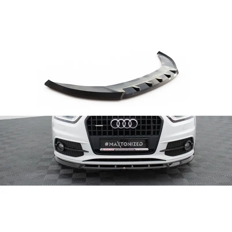 Livraison Gratuite LAME DU PARE-CHOCS AVANT V.1 AUDI Q3 S-LINE 8U - MAXTONDESIGN - FINITION NOIR BRILLANT