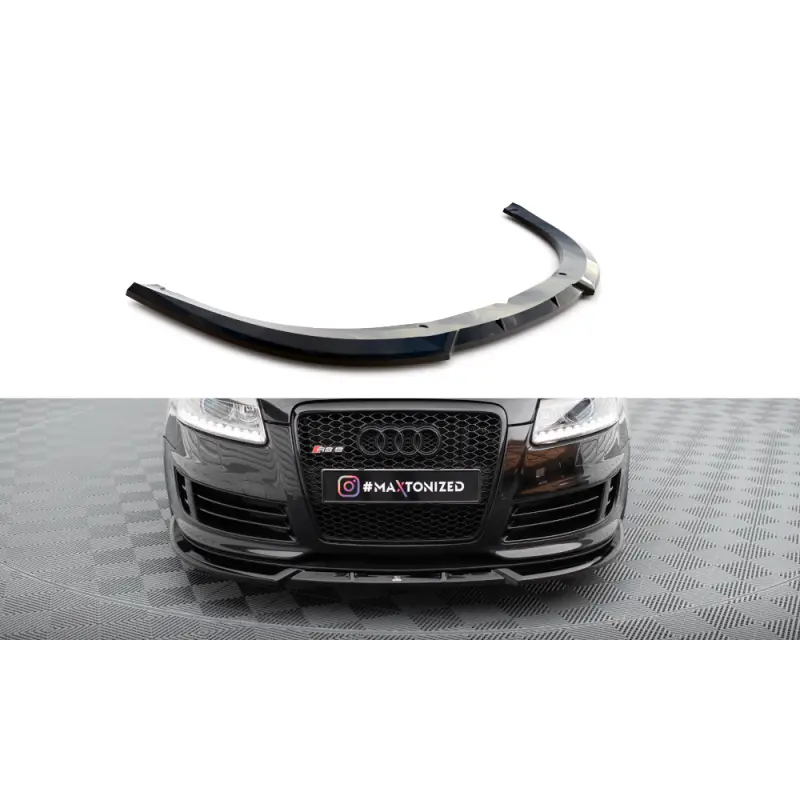 LAME DU PARE-CHOCS AVANT V.2 AUDI RS6 AVANT C6 - MAXTONDESIGN - FINITION NOIR BRILLANT Expédié Aujourd’hui