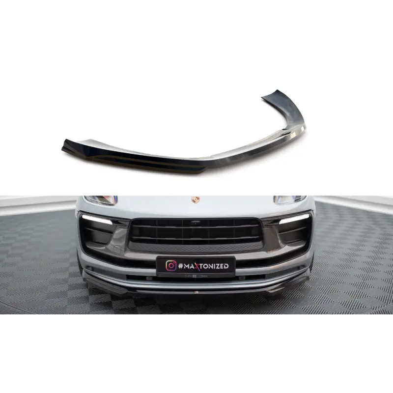 LAME DU PARE-CHOCS AVANT PORSCHE MACAN MK1 FACELIFT 2 - MAXTONDESIGN - FINITION NOIR BRILLANT Livraison Gratuite