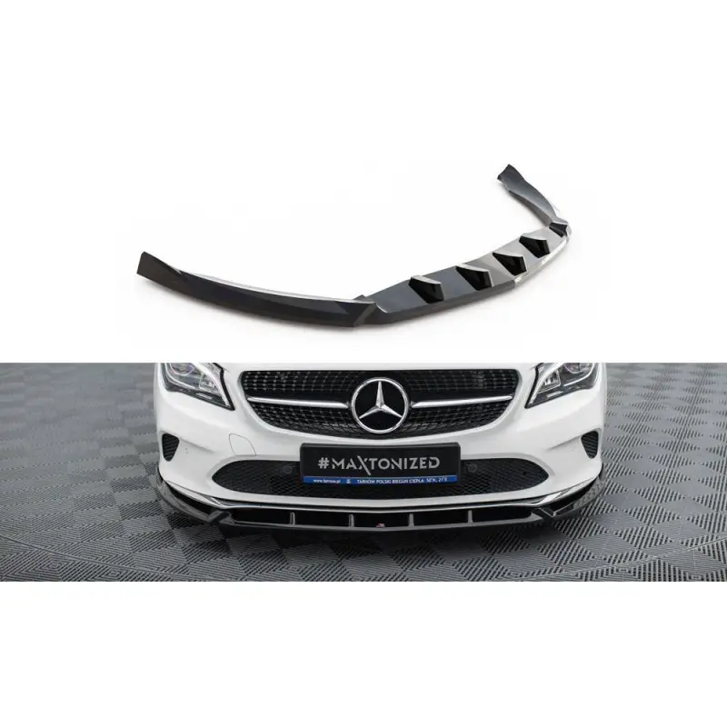 LAME DU PARE-CHOCS AVANT MERCEDES-BENZ CLA C117 FACELIFT - MAXTONDESIGN - FINITION NOIR BRILLANT Pas Cher