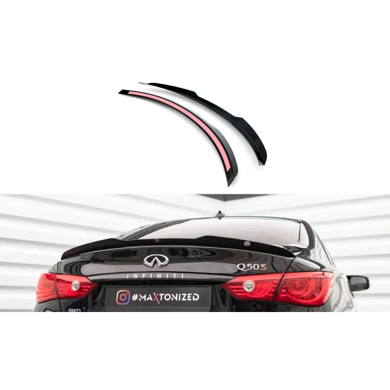 SPOILER CAP INFINITI Q50 S MK1 - MAXTONDESIGN - FINITION NOIR BRILLANT Dernier Modèle