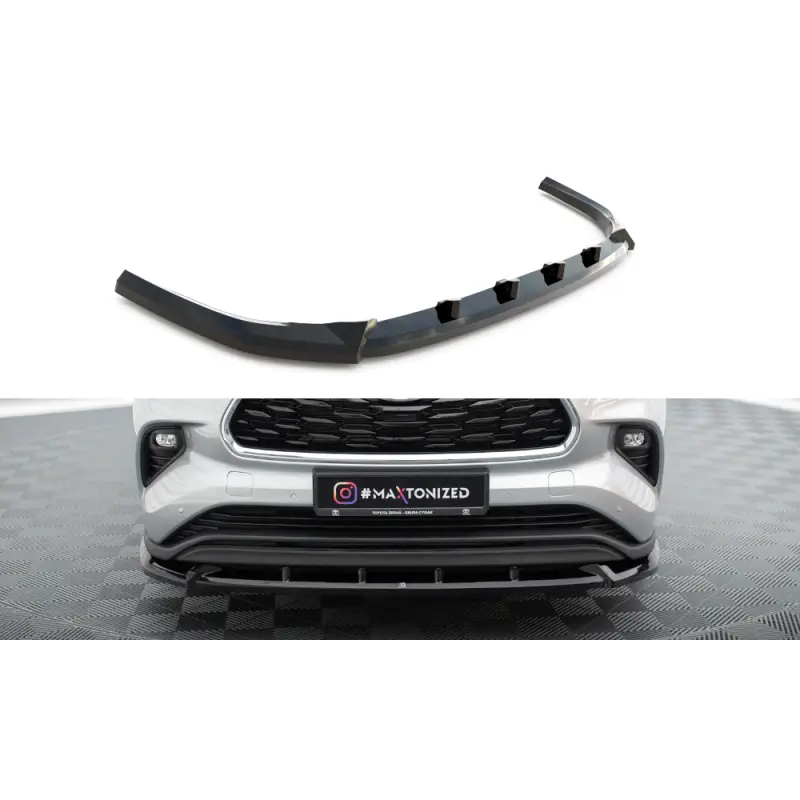 LAME DU PARE-CHOCS AVANT TOYOTA HIGHLANDER MK4 - MAXTONDESIGN - FINITION NOIR BRILLANT Commander Maintenant
