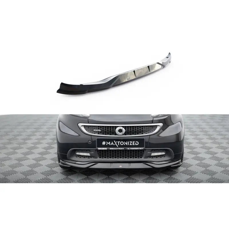 LAME DU PARE-CHOCS AVANTBRABUS SMART FORTWO C451 FACELIFT - MAXTONDESIGN - FINITION NOIR BRILLANT Meilleure Vente