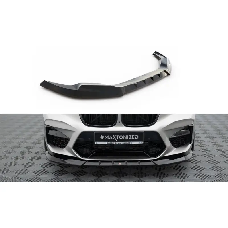 Solde LAME DU PARE-CHOCS AVANTV.1 BMW X4 M F98 - MAXTONDESIGN - FINITION NOIR BRILLANT