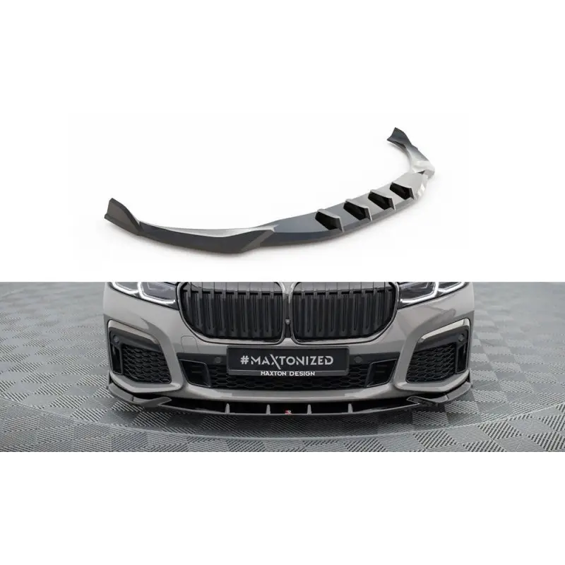 Dernier Modèle LAME DU PARE-CHOCS AVANT V.5 BMW 7 G11 M-PACK FACELIFT - MAXTONDESIGN - FINITION NOIR BRILLANT