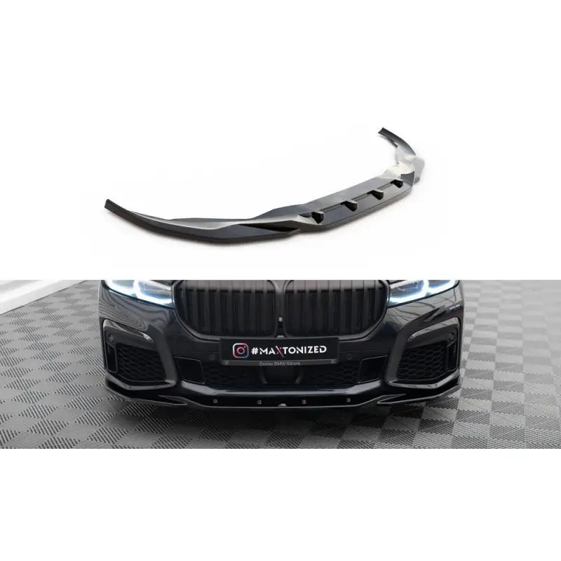 Pas Cher LAME DU PARE-CHOCS AVANT V.3 BMW 7 G11 M-PACK FACELIFT - MAXTONDESIGN - FINITION NOIR BRILLANT