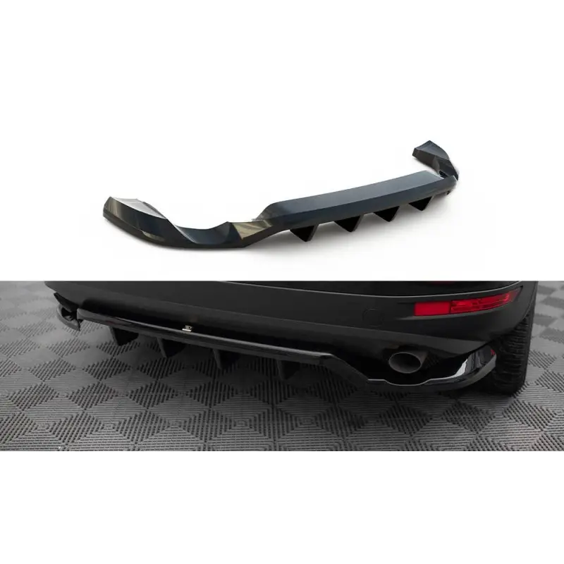 Seulement Aujourd’hui CENTRAL ARRIERE SPLITTER (AVEC UNE BARRE VERTICALE) VOLKSWAGEN TOUAREG MK2 - MAXTONDESIGN - FINITION: NOIR BRILLANT