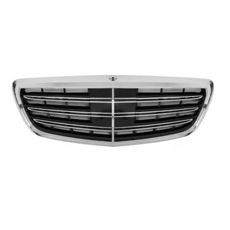 CALANDRE LOOK AMGPOUR MERCEDES CLASSE S W222 (13-20) - NOIR/CHROME Vente Flash