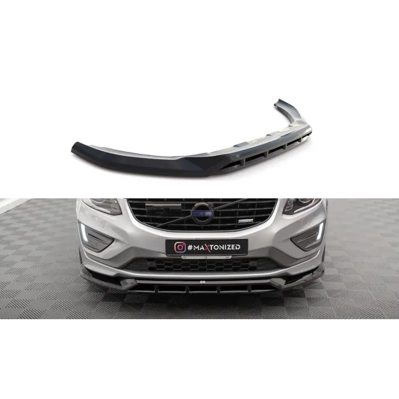 Populaire LAME DU PARE-CHOCS AVANT VOLVO XC60 R-DESIGN MK1 FACELIFT - MAXTONDESIGN - FINITION NOIR BRILLANT