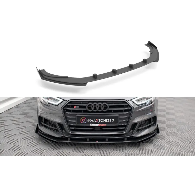 Vente Directe STREET PRO LAME DU PARE-CHOCS AVANT V.1 + FLAPS AUDI S3 - A3 S-LINE SPORTBACK 8V FACELIFT - MAXTONDESIGN
